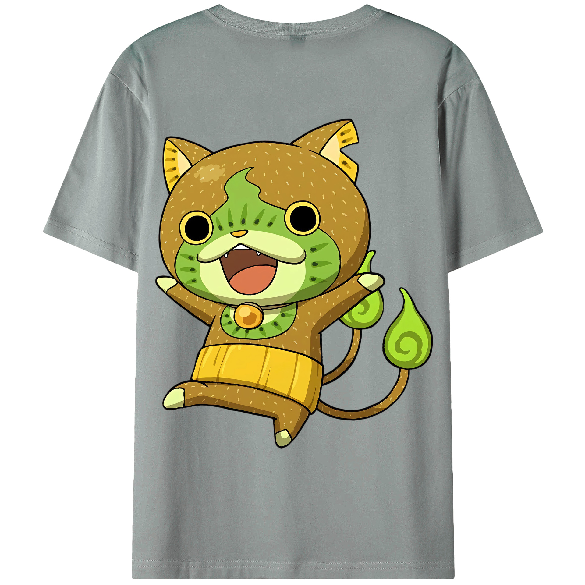 （画像用） 妖怪ウォッチ Yo-kai Watch 綿100％ メンズ半袖Tシャツ（バックプリント） 通気性